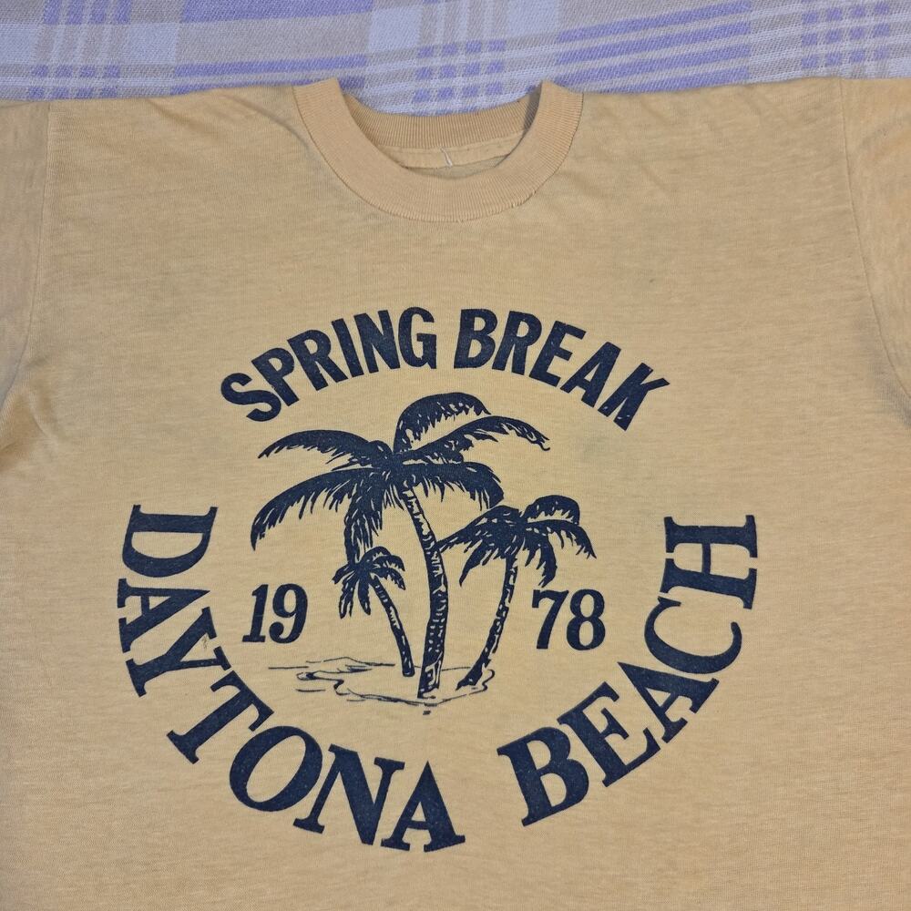 Vintage 70s 1978 Spring Break Daytona Beach Florida T Shirt Paml Trees Soft Thin